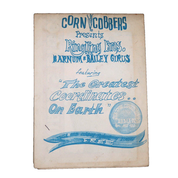 Ringling Bros Barnum & Bailey Elephant Poster P-127 Corn Cobbers Promo 1970s - Picture 2 of 10